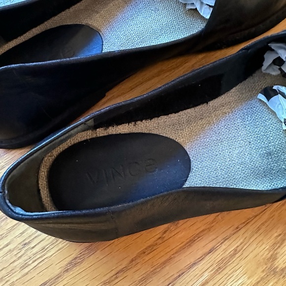 VINCE Leather Peep Toe Flats - Picture 5 of 6